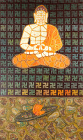 Siddhartha, 1994. Canvas, Oil, Mixed media, 200 x 120 cm