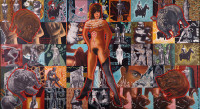 Woman. Canvas, Oil, Mixed media, 75 x 135 cm